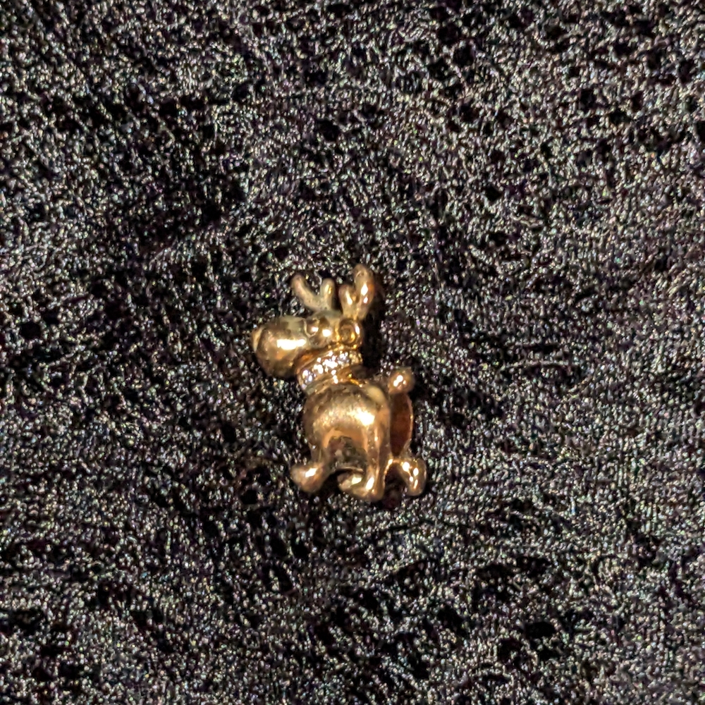 Retired Rose Gold Plated Reindeer Charm - Picture 5 of 6